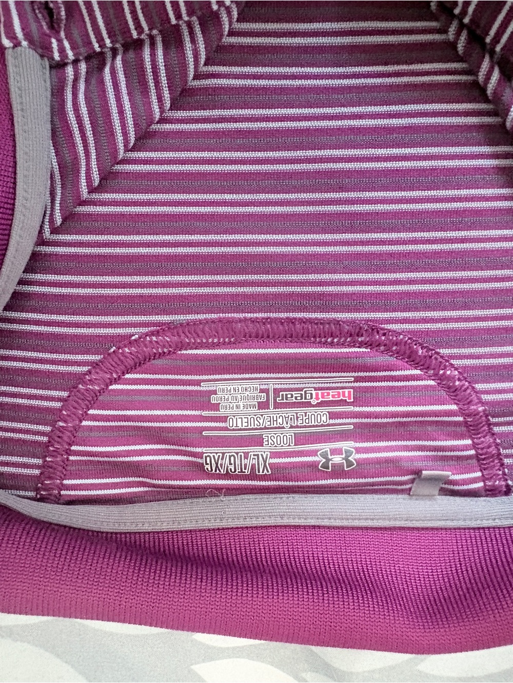 Under Armour Pink Purple Striped Performance Top